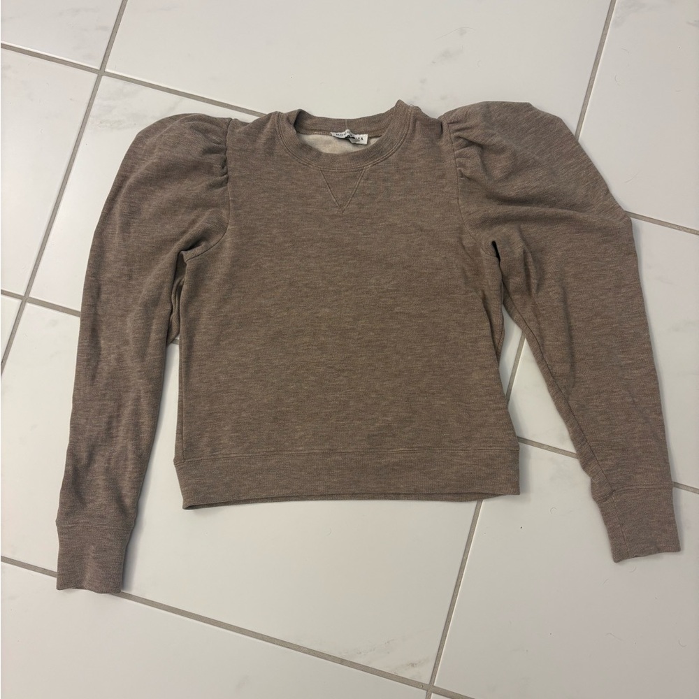 Moon River Tan puffed sleeve top